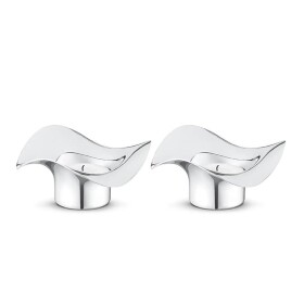 Georg Jensen Svícen na čajovou svíčku Cobra Mirror – set 2 ks, stříbrná barva, kov