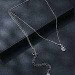 Stříbrný dvojitý náhrdelník Cristy 1 ct MOISSANITE + CERTIFIKÁT, Stříbrná 40 cm + 5 cm (prodloužení) certifikát GRA, hadřík na čištění stříbra, dárková krabička