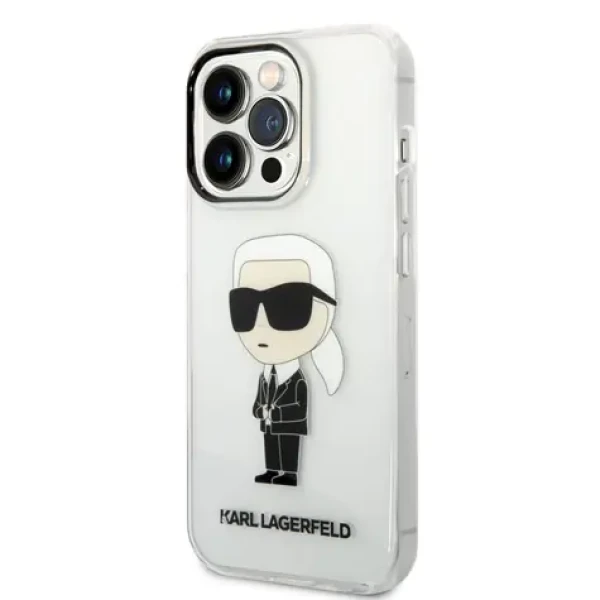 Pouzdro Karl Lagerfeld iPhone 14 Pro IML NFT Ikonik čiré