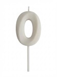 Dortisimo Svíčka s elegantním motivem číslo 0 bílá