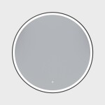 Erga Olivia, kulaté LED zrcadlo 90cm, černý kovový rám, 2070 lm, 6500K, přední osvětlení, ERG-V01-202-9090-BK