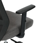 Židle kancelářská, černá MESH síťovina, černá látka, plastový kříž, synchronní mechanismus, kolečka pro tvrdé povrchy