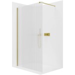 CERANO Sprchová zástěna Walk-in Onyx Cube L/P - 8 mm - hranatá vzpěra - zlatá, rýhované sklo - 60x200 cm