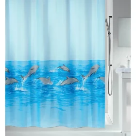 Spirella NEMO sprchový závěs modrá / motiv delfínů / 180 x 180 cm / polyester