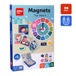 APLI edukační hra s magnety - hodiny, 96 ks, 5+
