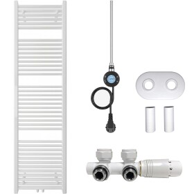 CERANO - Koupelnový radiátorový set Lincoln - kombinované výtápění, wifi tyč - středové připojení 50 mm - 300W - bílá lesklá - 1800x500 mm CER-663400