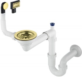 DEANTE - Space-Saver kartáčovaný zlatý, odpadní sada granitového dřezu, 1-miska - Space-Saver ZXY_R949