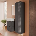 HANSGROHE - Xilesa E Vysoká skříňka, 40x165x35 cm, 1 dvířka, panty vpravo, matná šedá 54288760