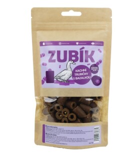 Jopopet ZUBÍK Kachní trubičky s bazalkou 180g ZUBÍK Kachní trubičky s bazalkou 180g