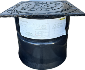 MIDAS Opti-control čtvercový poklop k šachtě - litina B12,5t 35x35 cm , vč.adaptéru - sada