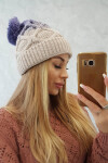 Fleecová čepice Alice K248 béžová+fialová UNI