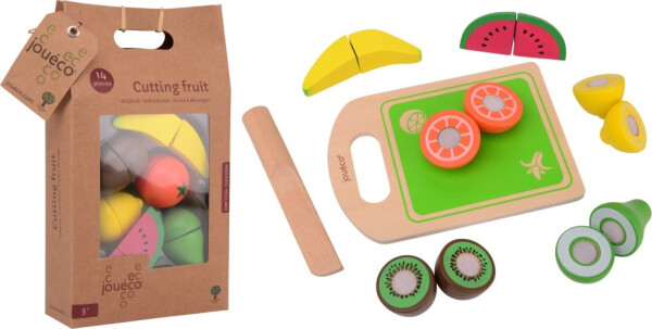 Dřevěné ovoce s prkénkem a nožem - Johntoy