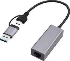 Gembird A-USB3AC-LAN2G-01 šedá / Síťový adaptér / USB-C + USB-A / RJ-45 2,5 Gbit/s (A-USB3AC-LAN2G-01)