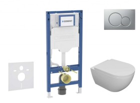 GEBERIT - Duofix Set předstěnové instalace, klozetu Oudee a sedátka softclose, tlačítko Sigma01, lakovaný matný chrom SANI11CA1103B