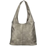 Trendy dámská koženková kabelka na rameno Marlen, stříbrná