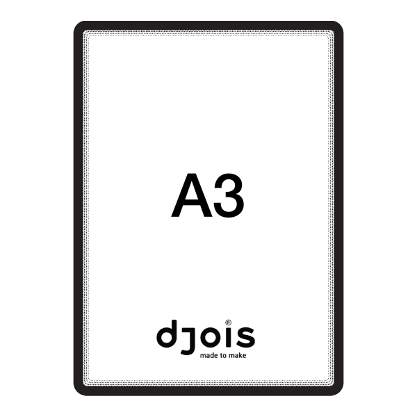 Djois samolepicí rámeček - Magneto, A3, černý, 2 ks