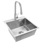 REA - Ocelový dřez Leo 40 BRUSH NICKEL s kuchyňskou baterií KPL-96000