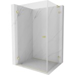 MEXEN/S - Lunar-B L sprchový kout dveře křídlové levá 85 x 70, transparent, zlato kartáčovaná 832L-085-070-55-00-L