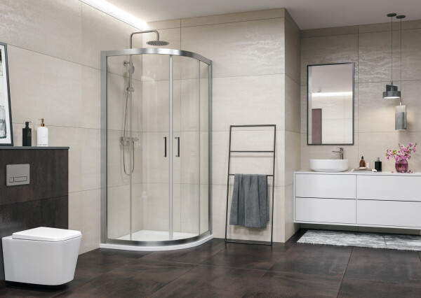Aquatek DYNAMIC S4 90 cm CHROM-SATIN Sprchová zástěna