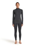 Dámské merino tričko s dlouhým rukávem ICEBREAKER Wmns 260 ZoneKnit LS Half Zip, Jet Heather velikost: XL
