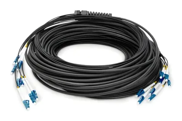 Digitus DK-2A338U100BK-BBB černá / Optický kabel / LC/UPC duplex / Singlemode OS2 / 8x LC / 100 m (DK-2A338U100BK-BBB)
