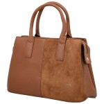Luxusní dámská koženková kabelka do ruky Coveri Korina, hnědá