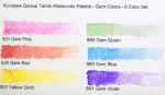 Kuretake Gansai Tambi Gem Colors - Metalické akvarelové barvy sada 6 ks