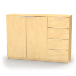 Nábytek Mikulík Komoda VARIO 5 - šedé úchytky ROZMĚR: (š/v/hl.) 100 x 86,5 x 40,5 cm