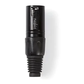 Nedis XLR konektor černá / XLR zástrčka / Přímý / Pájecí / Poniklovaný (COTP15900BK)