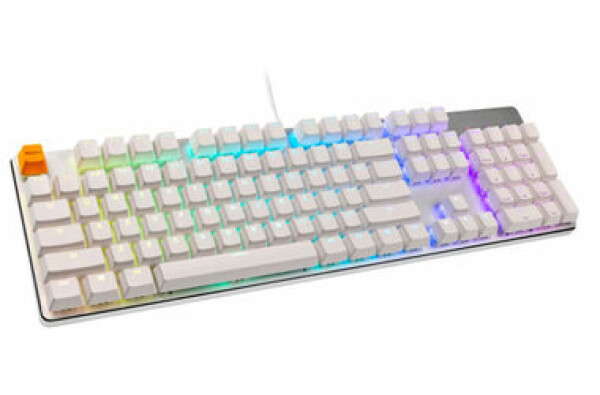 Glorious GMMK White Ice Edition US bílá / herní klávesnice / Gateron Brown / USB-C / US layout / RGB / 1.8m (GLO-GMMK-FS-BRN-W)