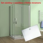 H K - Obdélníkový sprchový kout MELODY R876, 80x76 se zalamovacími dveřmi včetně sprchové vaničky z litého mramoru SE-MELODYR876/THOR-8076