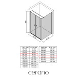 CERANO - Sprchový kout Antelo L - L/P - 6 mm - chrom, transparentní sklo - 88x70 - otočný CER-666880