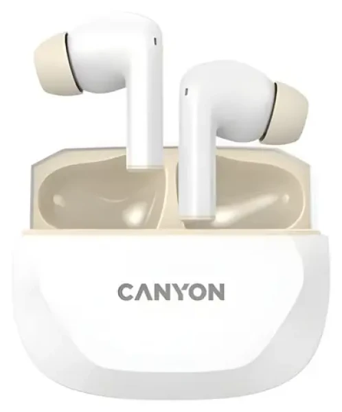 CANYON Hexagon 7 bílo-béžová / Bezdrátová sluchátka do uší / ANC / Bluetooth 5.4 / výdrž 27h (CNS-TWS7WB)