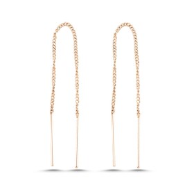 LUNICA Stříbrné řetízkové náušnice ROSE GOLD 0513