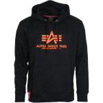 Alpha Industries Mikina Basic Hoody černá | neon orange XL