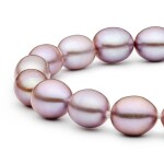 Perlový náramek Sasha - řiční perla, stříbro 925/1000, 19 cm (S) Levandulová