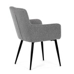 Židle jídelní, světle šedá látka, černý kov