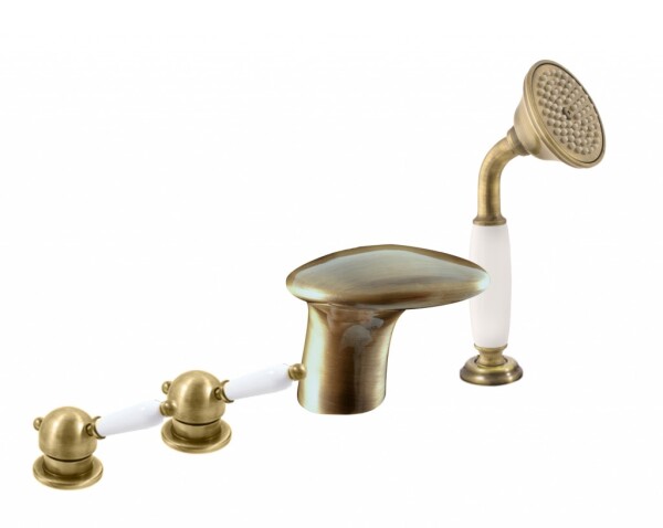 RAV Slezák - LABE - Vanová baterie 4-otvorová, Stará mosaz (Bronz), 1/2" L571.5PSM