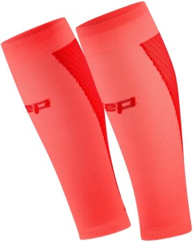 CEP pánské běžecké kompresní lýtkové návleky ULTRALIGHT 4.0 - neon coral/red Velikost: III (32-38 cm obvod lýtka)