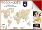 WOODEN CITY Dřevěná mapa světa velikost XL (120x80cm) červená