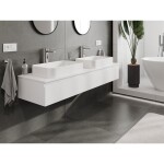 MEXEN/S - Orio koupelnová skříňka pod umyvadlo 160 cm s deskou, 1 šuplík, bílá mat 91A10-16023-1-BFC01
