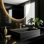 REA - Umyvadlo na desku Goya 50x37 černá matná REA-U8778