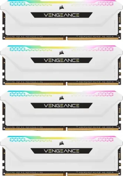 Corsair Vengeance RGB PRO SL White 64GB (4x16GB) 3200 MHz / DDR4 / PC4-25600 / CL16-20-20-38 / 1.35V / XMP2.0 (CMH64GX4M4E3200C16W)