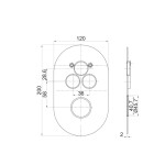Mereo Sprchová sada s podomítkovou baterií - 3 cestná - oválný kryt CB60157TB4