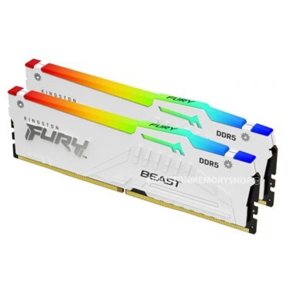 Kingston Fury Beast White RGB 32GB (2x 16GB) DDR5 6400MHz / CL32 / DIMM / 1.4V / Non-ECC / XMP 3.0 (KF564C32BWAK2-32)