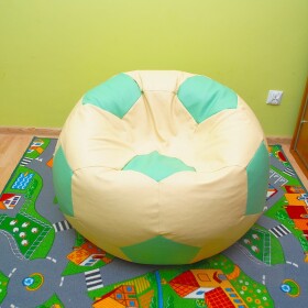 FRONTI Sedací vak - míč 110 cm - béžová + mentolová