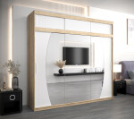 Šatní skříň Abi E0 s nástavcem Barva korpusu: Černá, Rozměry: 120 cm, Dveře: Bílá