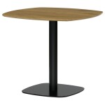 Stůl jídelní, deska MDF, dekor dub, černý kov