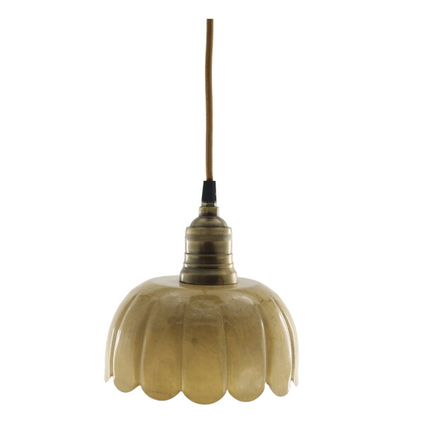 Chic Antique Stropní lampa Lunel Enamel Mellow, žlutá barva, kov