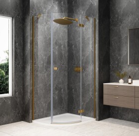 POLYSAN - GLOBE GOLD MATT čtvrtkruhový sprchový kout 1000x800, čiré sklo, pravé GB2180RG